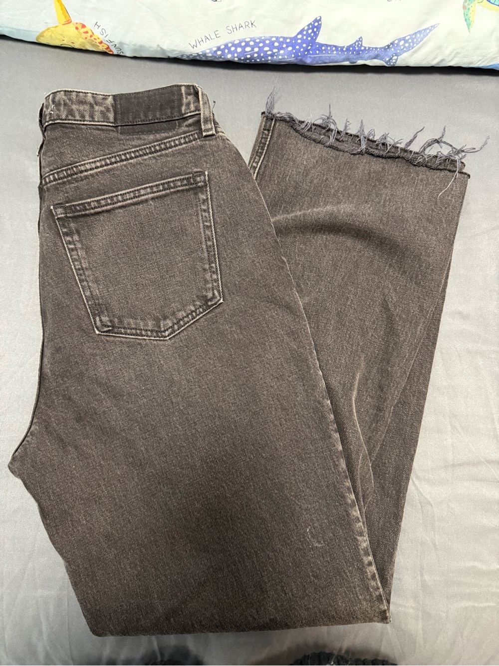 Abercrombie & Fitch Black 90’s Relaxed High Rise with Raw Hem - Curve Love
